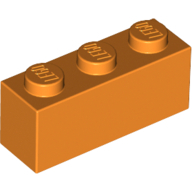 Lego kostka (kostička) 1x3, oranžová (4118787)